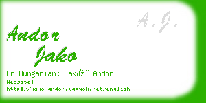 andor jako business card